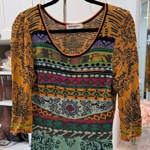 Aldo Martins Multicolor Scoop-Neck Dress - Mustard & Green